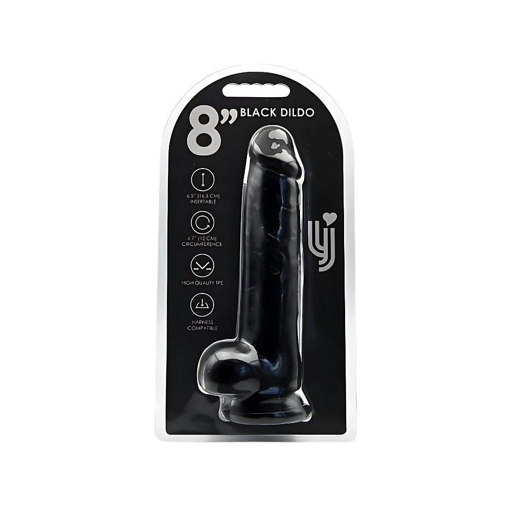 n12629 loving joy 8 inch dildo with balls black 4 n12629 loving joy 8 inch dildo with balls black 4
