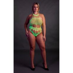 n12663 cut out thong bodysuit neon green ps 4