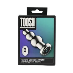 n12785 toosh remote controlled metal vibrating anal beads pkg