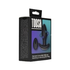n12804 toosh remote controlled silicone rotating and vibrating butt plug pkg 2