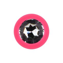 n12805 toosh pink silicone butt plug small jewel