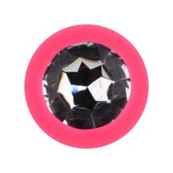 n12807 toosh pink silicone butt plug large jewel