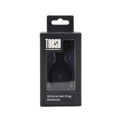 n12812 toosh black silicone butt plug medium pkg