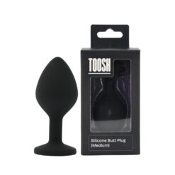 n12812 toosh black silicone butt plug medium pkg duo