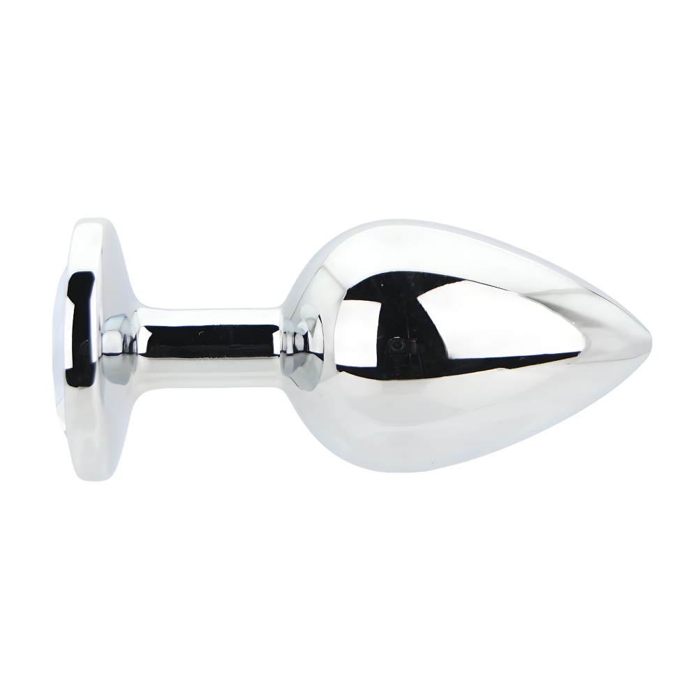 n12816 toosh silver metal butt plug large clear stone 1 n12816 toosh silver metal butt plug large clear stone 1