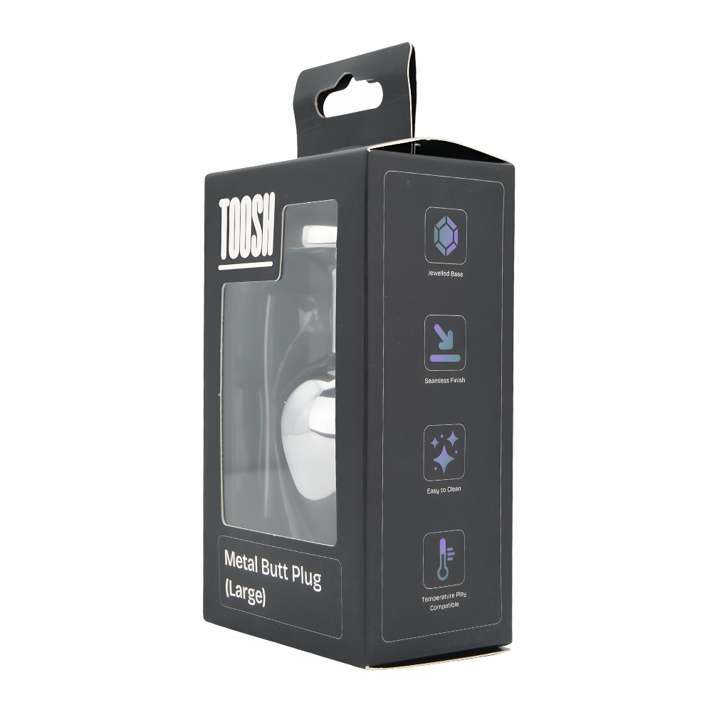 n12816 toosh silver metal butt plug large clear stone pkg 2 n12816 toosh silver metal butt plug large clear stone pkg 2