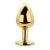 n12819 toosh gold metal butt plug large clear stone