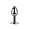 n12820 toosh silver metal butt plug small red stone 1