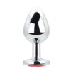 n12822 toosh silver metal butt plug large red stone