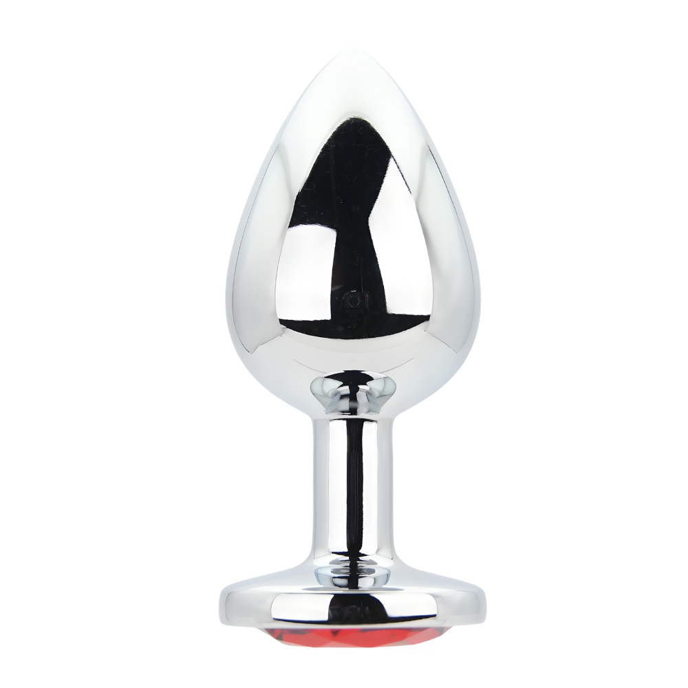 n12822 toosh silver metal butt plug large red stone n12822 toosh silver metal butt plug large red stone