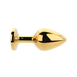 n12824 toosh gold metal butt plug medium red stone 1