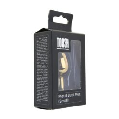 n12829 toosh gold metal butt plug small pink stone pkg 2