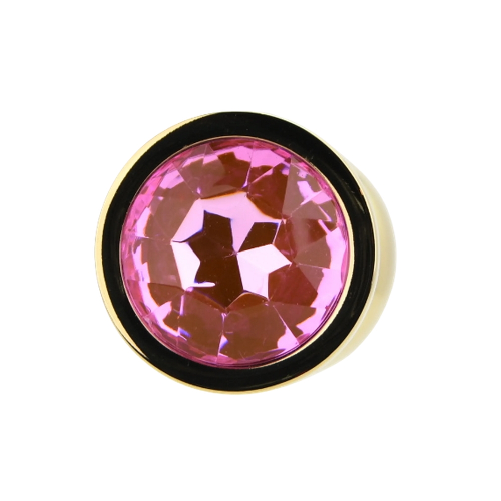 n12830 toosh gold metal butt plug medium pink stone jewel n12830 toosh gold metal butt plug medium pink stone jewel