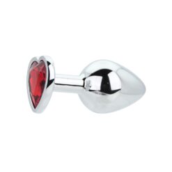n12833 toosh heart shaped silver with red stone medium 3