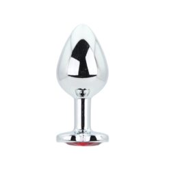 n12833 toosh heart shaped silver with red stone medium
