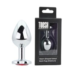 n12833 toosh heart shaped silver with red stone medium duo