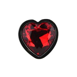 n12833 toosh heart shaped silver with red stone medium jewel