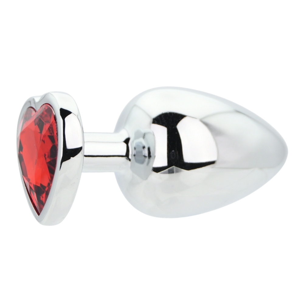 n12834 toosh heart shaped silver butt plug with red stone large 2 n12834 toosh heart shaped silver butt plug with red stone large 2