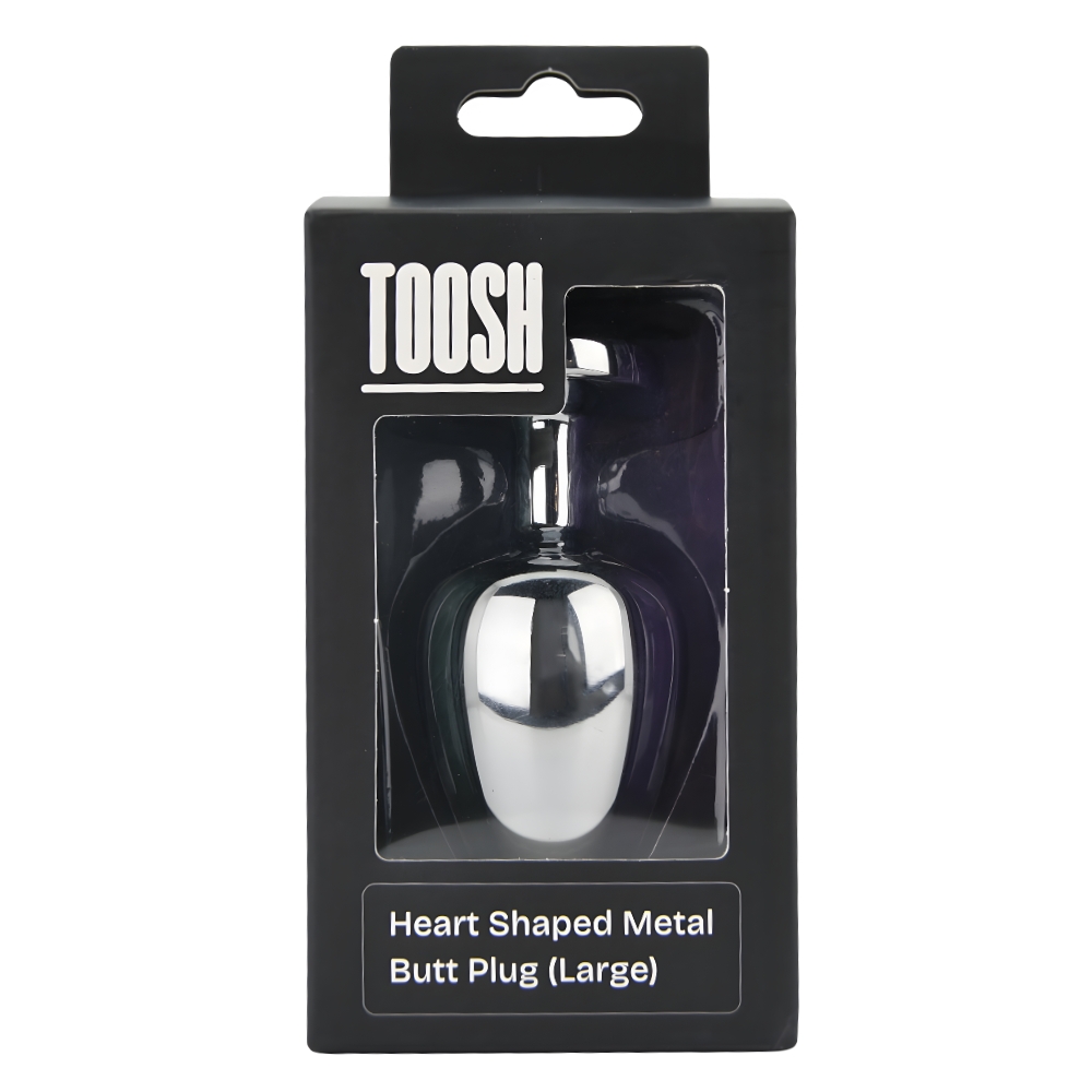 n12834 toosh heart shaped silver butt plug with red stone large pkg n12834 toosh heart shaped silver butt plug with red stone large pkg