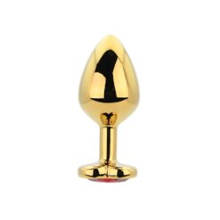 n12836 toosh heart shaped gold with red stone medium