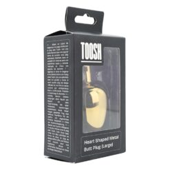 n12837 toosh heart shaped gold butt plug with red stone large pkg 1
