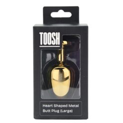 n12837 toosh heart shaped gold butt plug with red stone large pkg