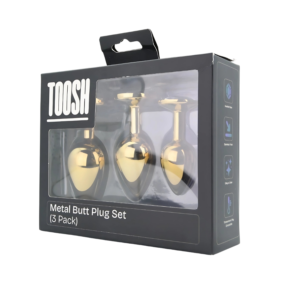 n12839 toosh metal butt plug gold set of 3 clear stone pkg 2 n12839 toosh metal butt plug gold set of 3 clear stone pkg 2