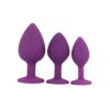 n12841 toosh silicone butt plug purple set of 3 clear stone