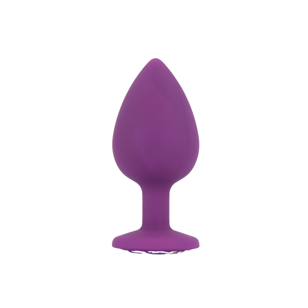 n12841 toosh silicone butt plug purple set of 3 clear stone large n12841 toosh silicone butt plug purple set of 3 clear stone large