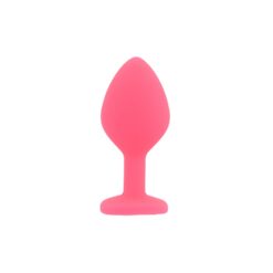 n12842 toosh silicone butt plug pink set of 3 clear stone medium