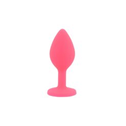 n12842 toosh silicone butt plug pink set of 3 clear stone small