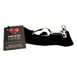ns7168 precious metals heart shaped anal plug silver 4 1