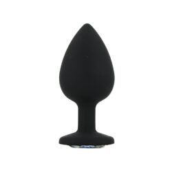 toosh silicone butt plug black set of 3 clear stone large