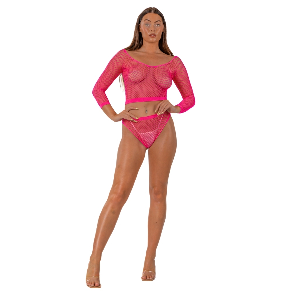ns8103 lace by lj fence net crop top and bottoms pink 1 ns8103 lace by lj fence net crop top and bottoms pink 1