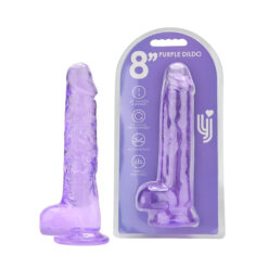 n12310 loving joy 8 inch dildo with balls purple duo