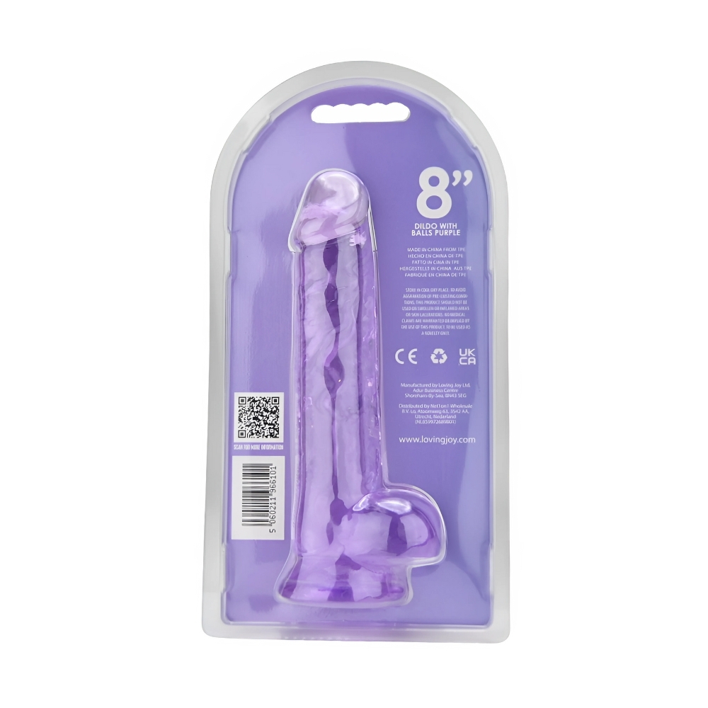 n12310 loving joy 8 inch dildo with balls purple pkg bk n12310 loving joy 8 inch dildo with balls purple pkg bk