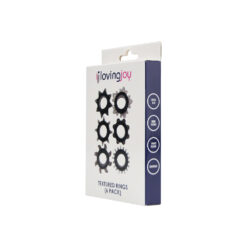 n12316 loving joy textured cock ring set 6 pack pkg 1