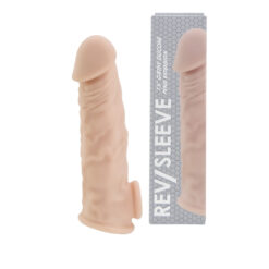 n12371 rev sleeves 7 5 inch girthy realistic silicone penis extension sleeve duo