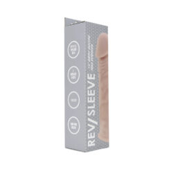 n12371 rev sleeves 7 5 inch girthy realistic silicone penis extension sleeve pkg 1