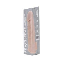 n12371 rev sleeves 7 5 inch girthy realistic silicone penis extension sleeve pkg 2
