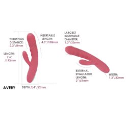 n12547 svakom avery thrusting vibrator wclitoral stimulator pink 12