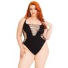 n12605 leg avenue shredded thong bodysuit black ps 1
