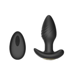 n12804 toosh remote controlled silicone rotating and vibrating butt plug 1
