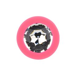 n12806 toosh pink silicone butt plug medium jewel