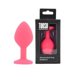 n12806 toosh pink silicone butt plug medium pkg duo
