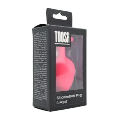 n12807 toosh pink silicone butt plug large pkg 1