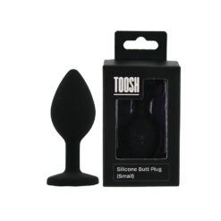 n12811 toosh black silicone butt plug small pkg duo