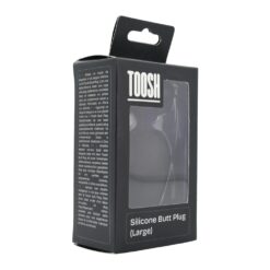 n12813 toosh black silicone butt plug large pkg 1