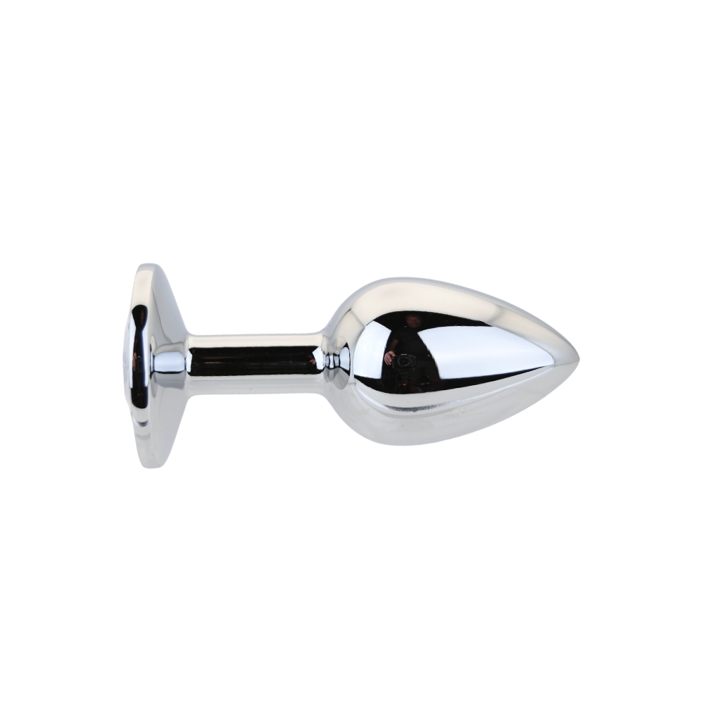 n12814 toosh silver metal butt plug small clear stone 1 n12814 toosh silver metal butt plug small clear stone 1