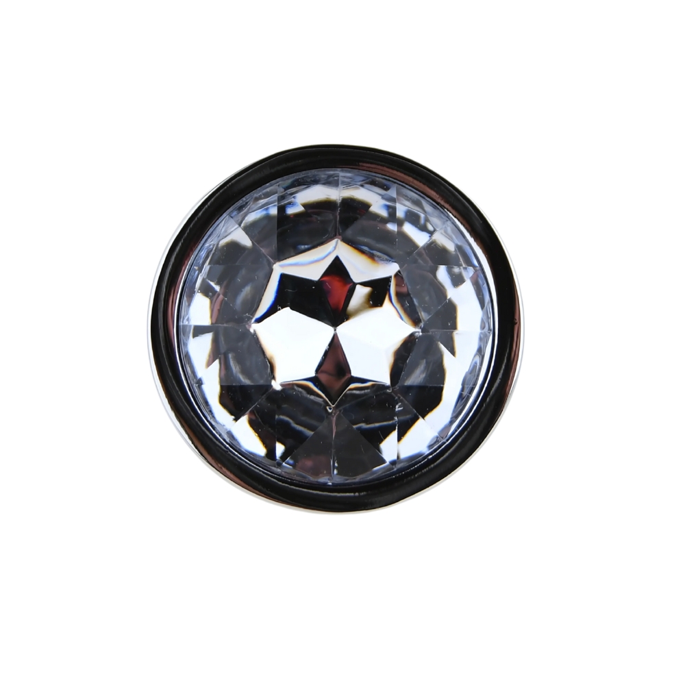 n12814 toosh silver metal butt plug small clear stone jewel n12814 toosh silver metal butt plug small clear stone jewel